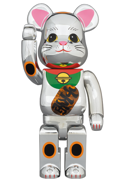 MEDICOM TOY - BE@RBRICK 招き猫 銀メッキ 発光 400％