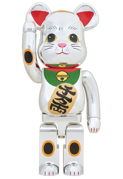 フィギュアBE@RBRICK 招き猫 銀メッキ 発光 1000％ ベアブリック