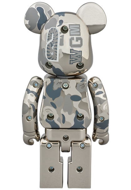 MEDICOM TOY - 超合金 BAPE(R) CAMO SHARK BE@RBRICK GOLD／SILVER