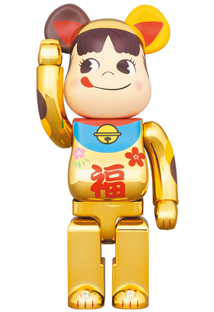 BE@RBRICK 招き猫 ペコちゃん 福 金メッキ 100 ... - MEDICOM TOY