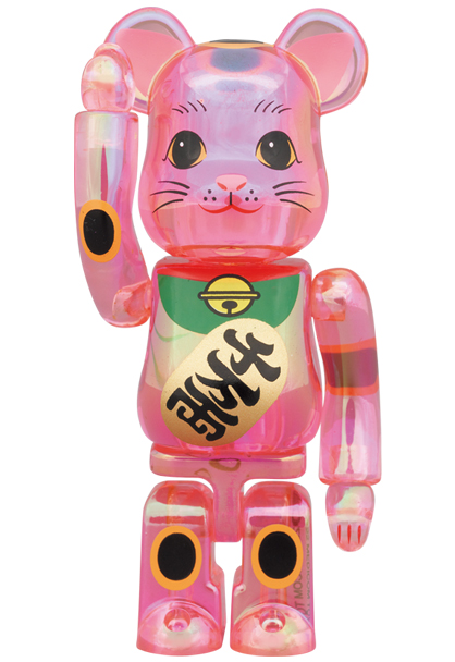 MEDICOM TOY - BE@RBRICK 招き猫 桃色透明メッキ 100％ & 400％