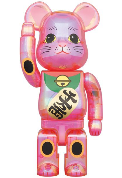 MEDICOM TOY - BE@RBRICK 招き猫 桃色透明メッキ 100％ & 400％