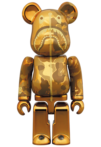 BE@RBRICK BAPE CAMO SHARK 100％ 400％ GOLDGOLDサイズ