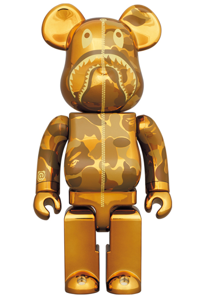 BapeBAPE CAMO SHARK BE@RBRICK Gold 100&400%