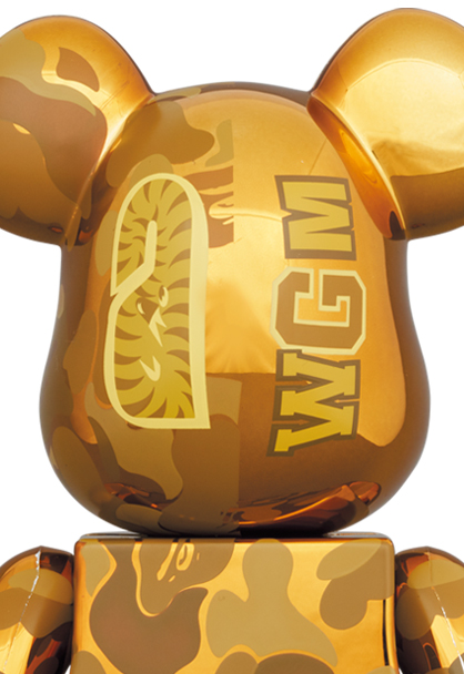 MEDICOM TOY - BE@RBRICK BAPE(R) CAMO SHARK 100％ & 400％ GOLD／SILVER