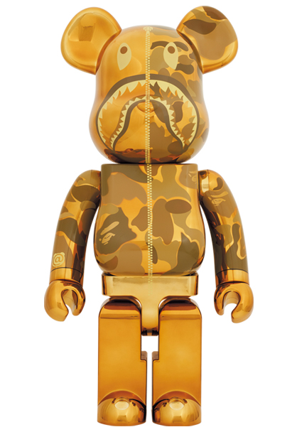 MEDICOM TOY - BE@RBRICK BAPE(R) CAMO SHARK 1000％ GOLD／SILVER