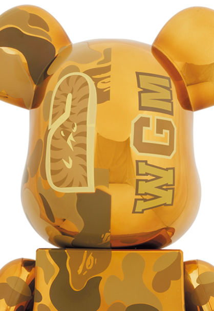 MEDICOM TOY - BE@RBRICK BAPE(R) CAMO SHARK 1000％ GOLD／SILVER