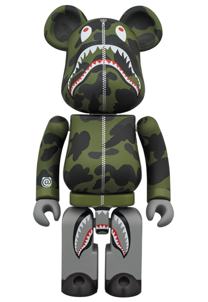 MEDICOM TOY - 1ST CAMO SHARK BE@RBRICK 超合金 GREEN／YELLOW