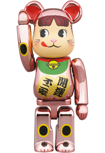 キャラクターグッズBE@RBRICK 招き猫 ペコちゃん 桃金メッキ 100％ ＆ 400％