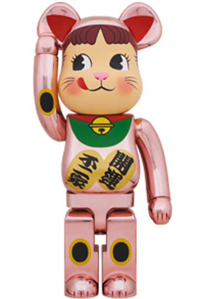 ベアブリック BE@RBRICK 招き猫 ペコちゃん 桃金メッキ 1000％berbrick ...