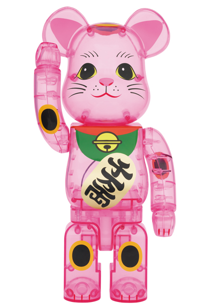 MEDICOM TOY - BE@RBRICK 招き猫 桃色透明 400％