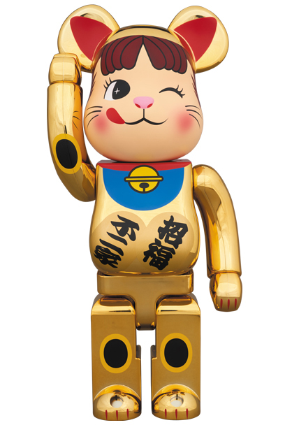 BE@RBRICK 招き猫 ペコちゃん 金メッキ弐 100  - MEDICOM TOY