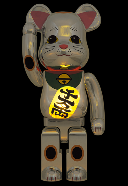 MEDICOM TOY - BE@RBRICK 招き猫 銀メッキ 発光 1000％