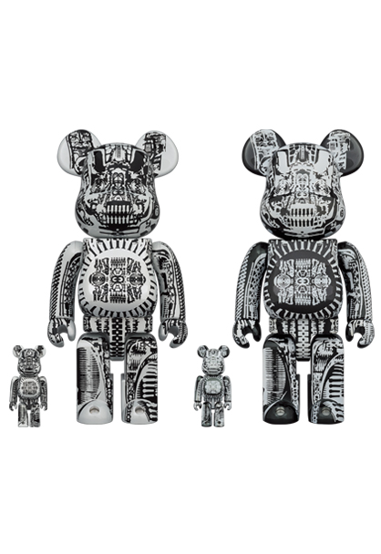 MEDICOM TOY - BE@RBRICK H.R.GIGER 100% & 400% WHITE CHROME MEDICOM TOY - BE@RBRICK H.R.GIGER 100% & 400% WHITE CHROME