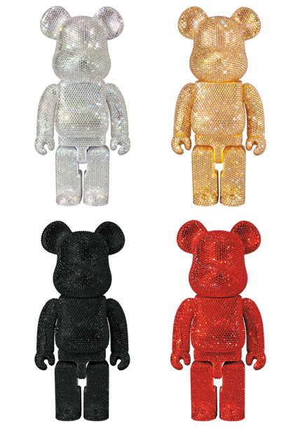 MEDICOM TOY - 400％ BE@RBRICK CRYSTAL BLACK／GOLD／SILVER／RED