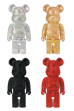400％ BE@RBRICK CRYSTAL BLACK／GOLD／SILVER／RED