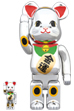 BE@RBRICK 招き猫 銀メッキ 金運 100％ & 400％