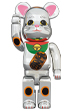 BE@RBRICK 招き猫 銀メッキ 発光 400％