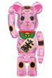 BE@RBRICK 招き猫 桃色透明 100％