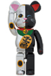 BE@RBRICK 招き猫 銀×黒 1000％