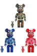 BE@RBRICK CLEAR ABC CAMO SHARK 100％ & 400％