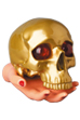 SKULL & HAND LAMP GOLD