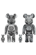 BE@RBRICK H.R.GIGER 100％ & 400％ WHITE CHROME Ver.／BLACK CHROME Ver.