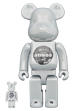 BE@RBRICK atmos WHITE CHROME Ver. 100％ & 400％