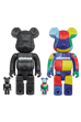 BE@RBRICK atmos BANDANA 100％ & 400％ BLACK／MULTI