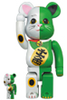 BE@RBRICK 招き猫 白×緑 100％ & 400％