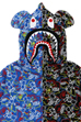 BE@RBRICK CAMO BE@R SHARK HALF ZIP HOODIE (KIDS)