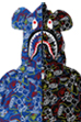 BE@RBRICK CAMO BE@R SHARK HALF FULL ZIP HOODIE 2021