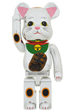 BE@RBRICK 招き猫 銀メッキ 発光 1000％