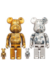 BE@RBRICK BAPE(R) CAMO SHARK 100％ & 400％ GOLD／SILVER