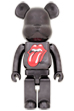 BE@RBRICK The Rolling Stones Lips & Tongue BLACK CHROME Ver.1000％