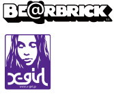 BE@RBRICK X-girl CLEAR PURPLE 400%&100%