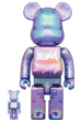 BE@RBRICK X-girl CLEAR PURPLE 100％ & 400％