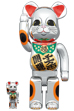 BE@RBRICK 招き猫 開運・千万両 銀メッキ 100％ & 400％