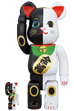 BE@RBRICK 招き猫 招福 黒 × 金運 白 100％ & 400％