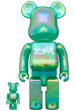 BE@RBRICK X-girl CLEAR GREEN Ver. 100％ & 400％