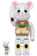 BE@RBRICK 招き猫 小判 白メッキ 100％ & 400％