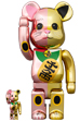 BE@RBRICK 招き猫 千万両 桃金メッキ × 金メッキ 100％ & 400％