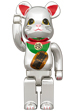 BE@RBRICK 招き猫 開運 銀メッキ 発光 400％