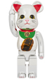 BE@RBRICK 招き猫 開運 銀メッキ 発光 1000％