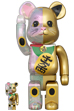 BE@RBRICK 招き猫 透明メッキ×金塗装 千万両 100％ & 400％
