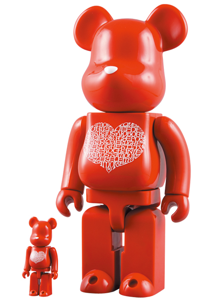 MEDICOM TOY - International Love Heart BE@RBRICK 100% & 400% SET