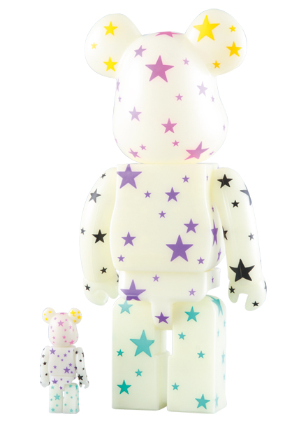 MEDICOM TOY - BE@RBRICK atmos 100% & 400% WHITE ／ GLOW IN THE DARK