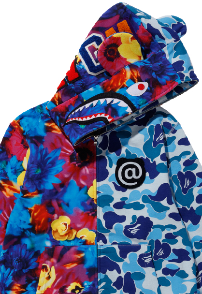 MEDICOM TOY - BAPE MN BE@R SHARK FULL ZIP HOODIE
